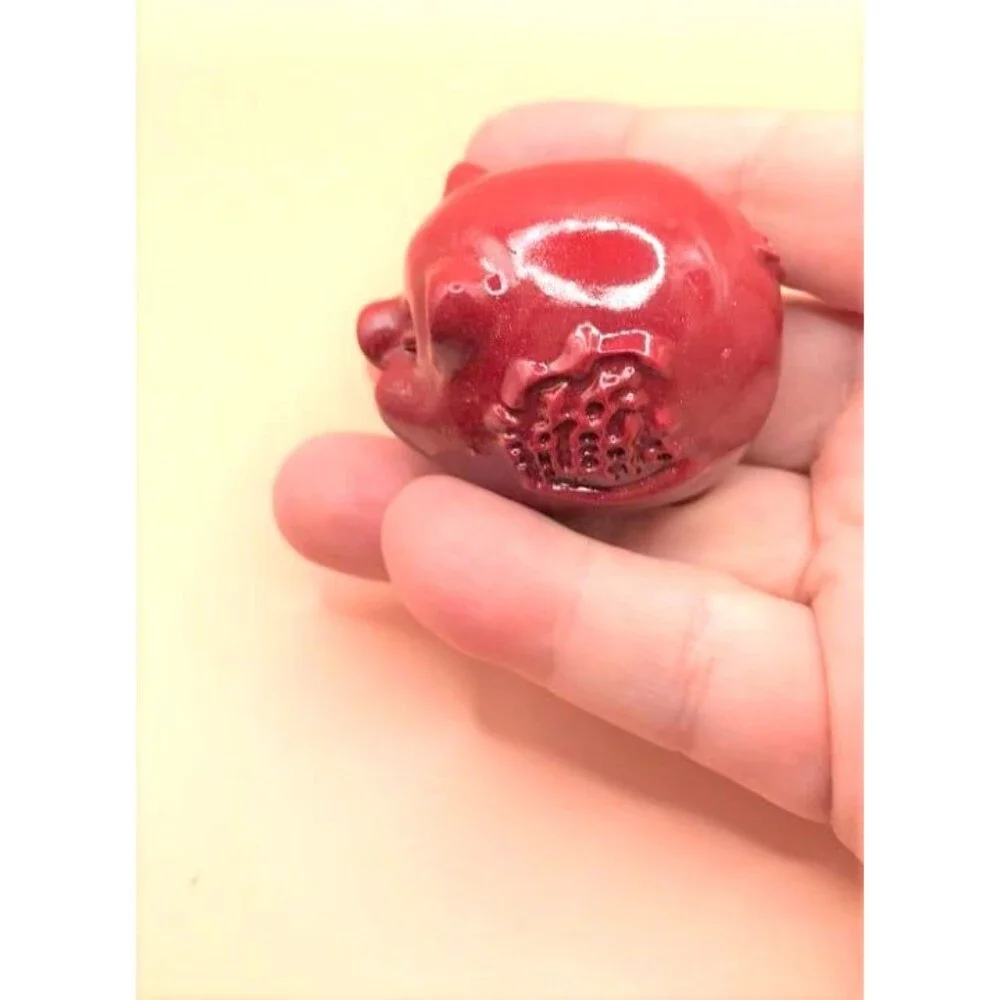 Adorable Cinnabar Pig Carving